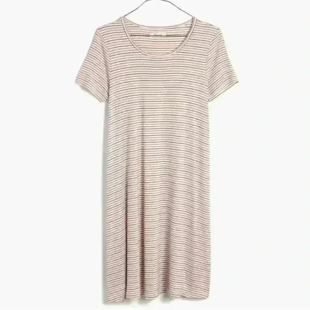 Madewell Striped Cream and Pink Dress
